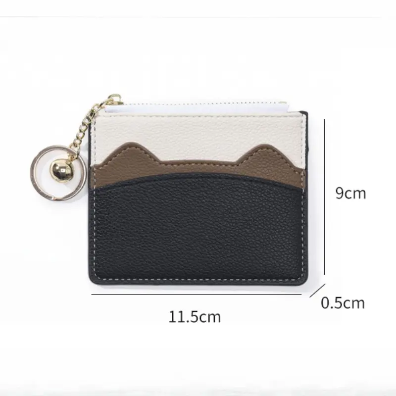 Cute Cat Women Mini ID Card Holders Business Credit Card Holder PU Leather Slim Bank Card Case Organizer Wallet