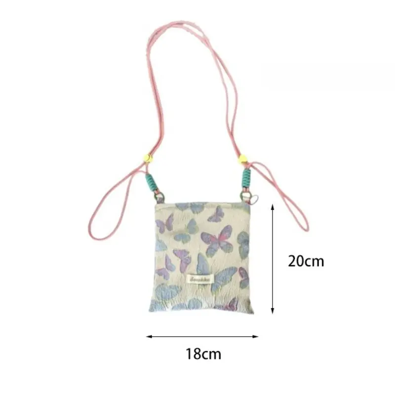 Women Girl Small Crossbody Bag Butterfly Pattern Cell Phone Bag Lightweight Fashion Shoulder Bag Ladies Travel Purse