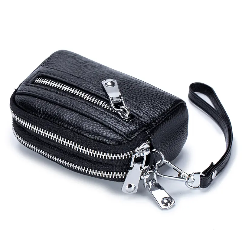 Genuine Leather Women's Wallet with Big Storage Capacity and Wrist Strap