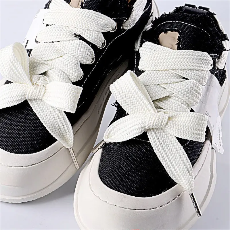 1 Pair Unisex Shoelaces Flat Thicken Weave Shoe Laces 2cm Wide 130cm Length Shoe Laces Sneaker Canvas Shoelace Shoe Accessories