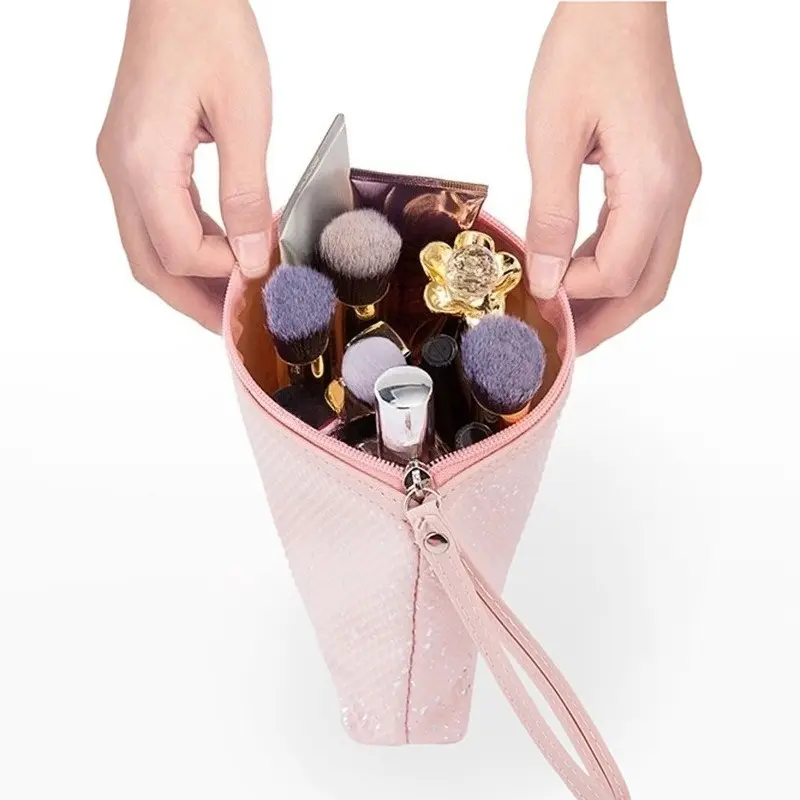 Makeup Pouch Cosmetic Bag Fashion Sequin PU Leather Makeup Bag Portable Multifunctional Cosmetic Storage Women Make Up Bags