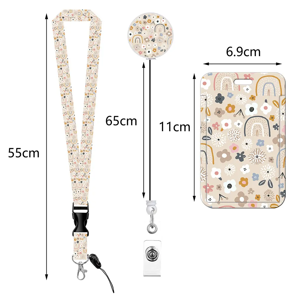 Name Card Holder Keychain Nurse Accessories Badges Set Lanyard ID Card Holder Neck Straps Business Card Holder