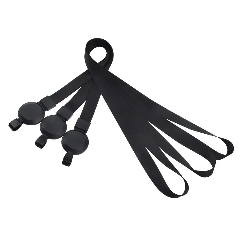 1 PCS Black Work Card Badge Holder Office Staff Employees ID Card Pass Name Work Card Cover Case Sleeve with Lanyard