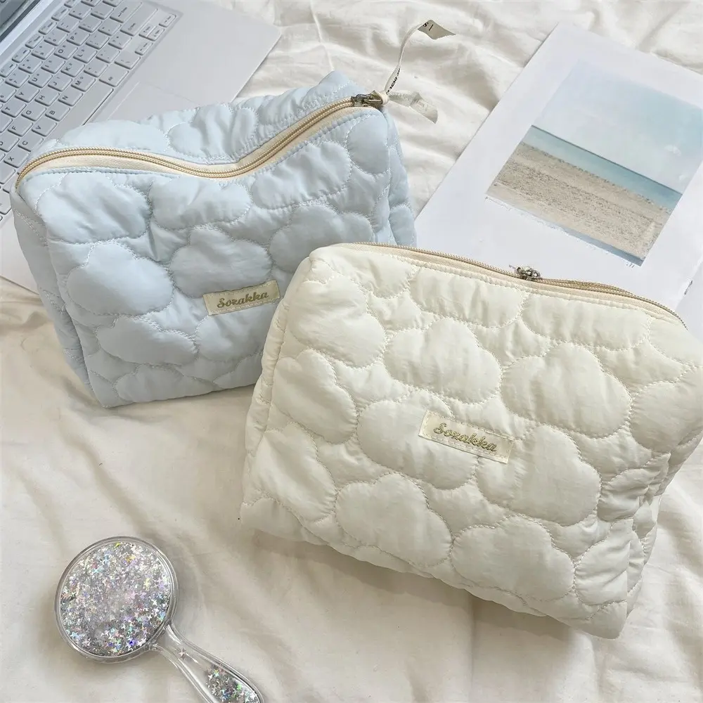 Women Cosmetic Bag Large Capacity Travel Storage Case with Zipper Casual Ladies Clutch Handbag Makeup Bag
