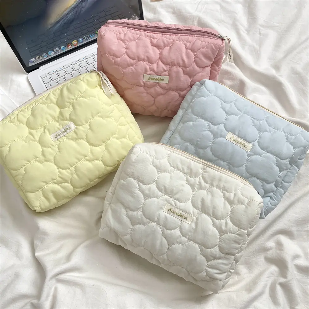 Women Cosmetic Bag Large Capacity Travel Storage Case with Zipper Casual Ladies Clutch Handbag Makeup Bag