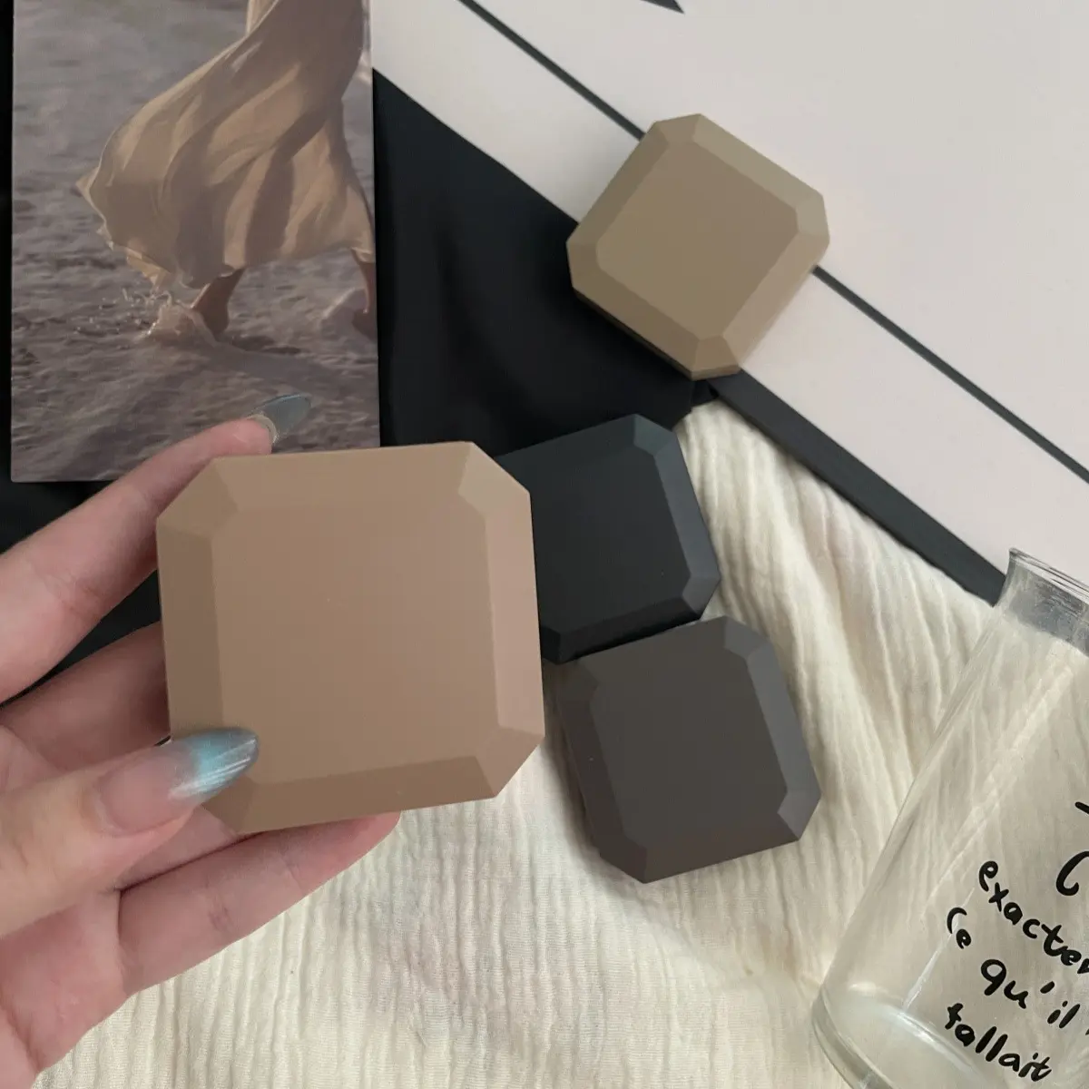 Black Elegant Lens Container Women Eye Contacts Lens Case Men Color Contact Lenses Storage Box Portable Travel Set