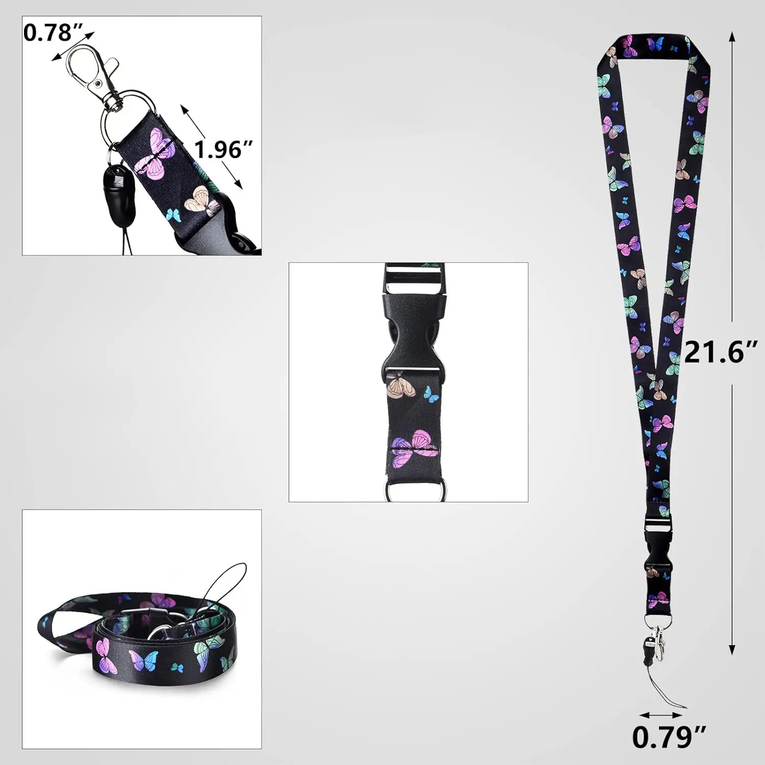 Black ID Working Card Cover Case with Retractable Badge Reel Lanyard ID Name Badge Holder Chest Tag Work Pass Card Sleeve