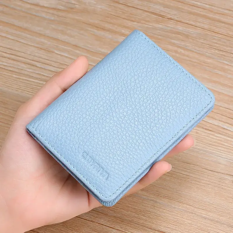 Leather Card Holder Multi Slot Wallet for Men Women Bank ID Credit Card Organizer Portable Travel