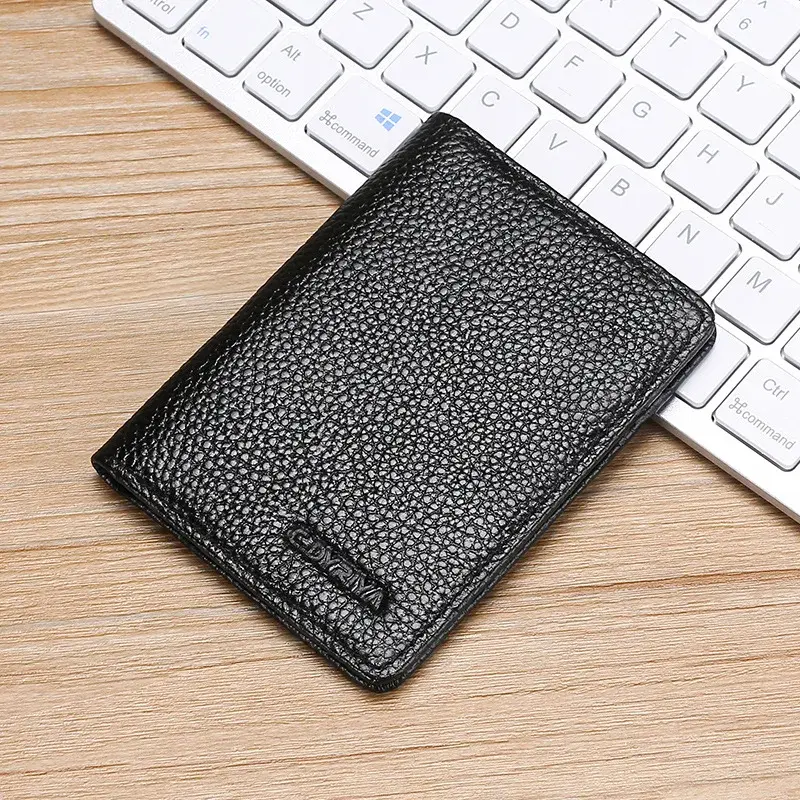 Leather Card Holder Multi Slot Wallet for Men Women Bank ID Credit Card Organizer Portable Travel