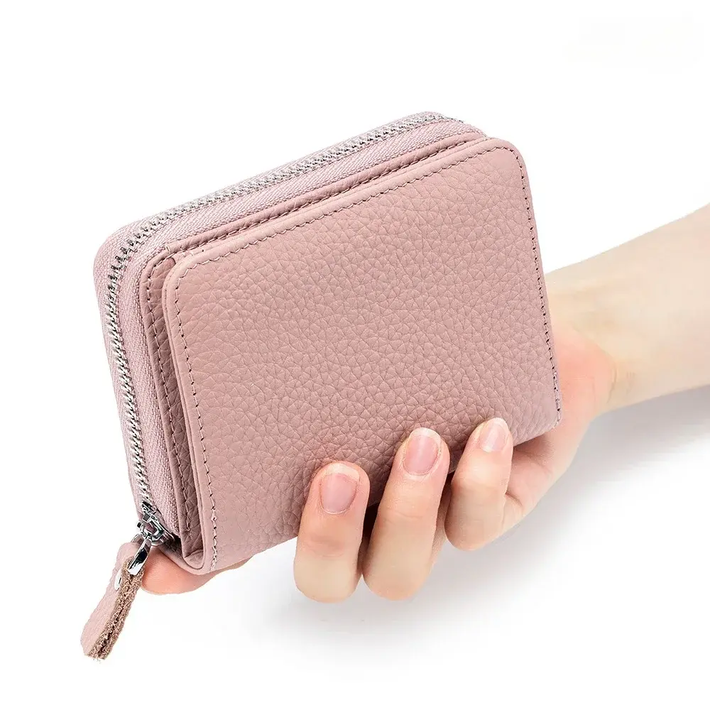 New Genuine Leather Women Wallets Portable Clutch Female Cowhide Purses Lady Small Coin Pocket Card Holder Mini Money Bag