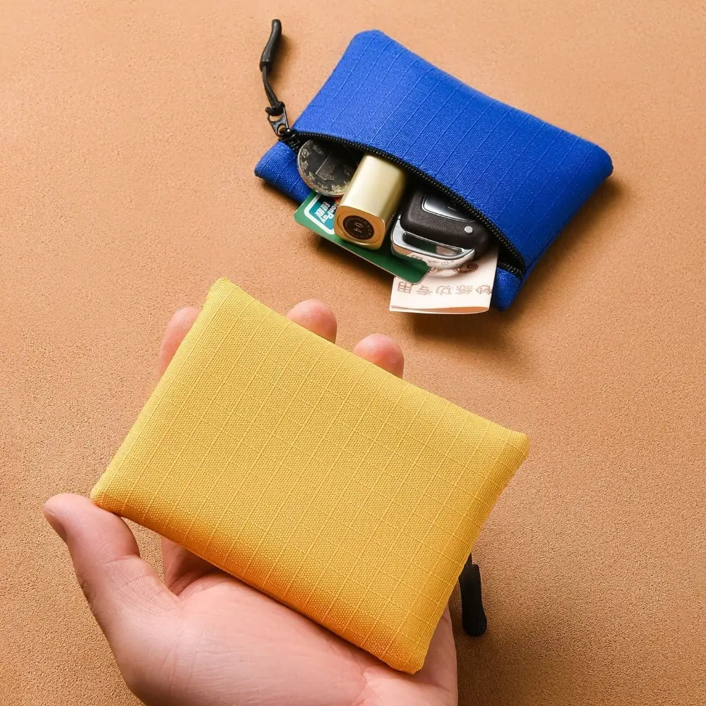 Canvas Mini Coin Purse Simple Zipper Kid Storage Pouch Money Pocket Solid Color Coin Key Bag Women Men Cute Wallet Mini Purse