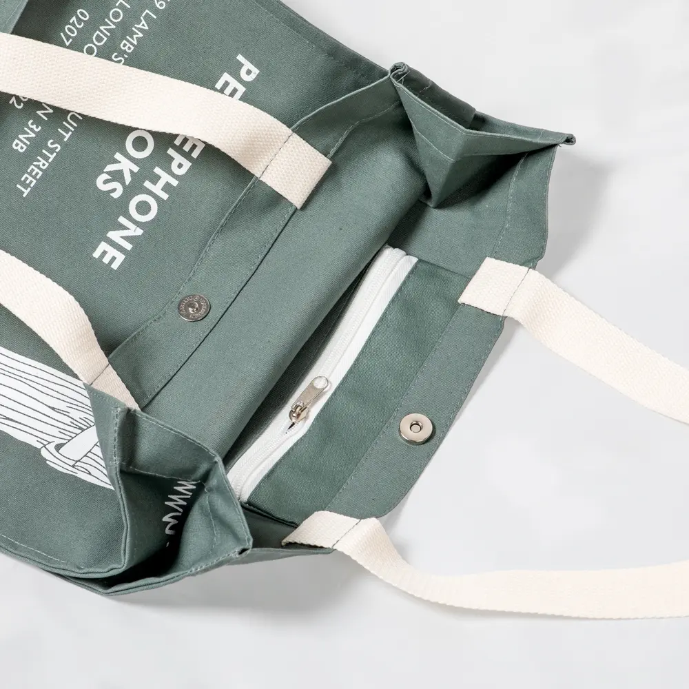 Women Gray Canvas Shoulder Bag Persephone Print Daily Shopping Bags Student Books Bag Cotton Cloth Handbags Large Tote For Girls