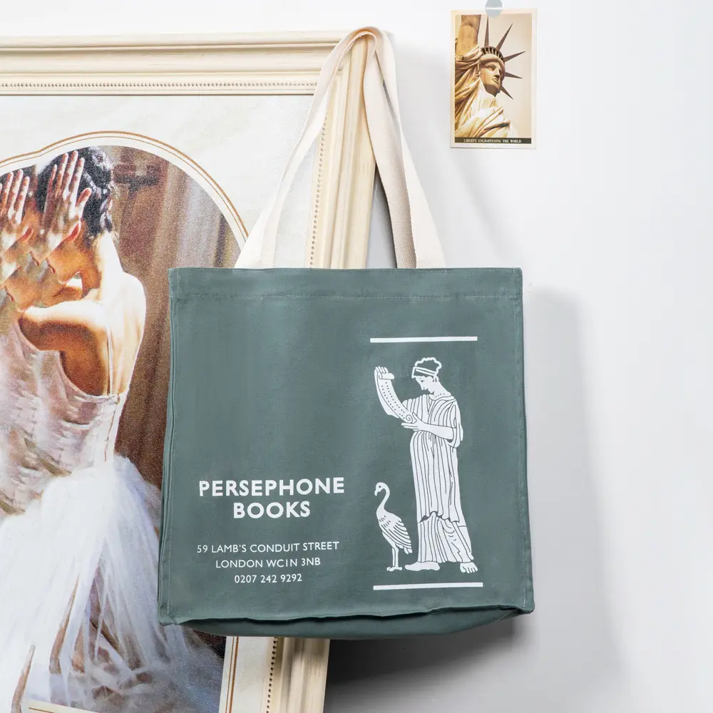 Women Gray Canvas Shoulder Bag Persephone Print Daily Shopping Bags Student Books Bag Cotton Cloth Handbags Large Tote For Girls