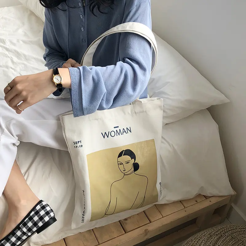 Women Canvas Shoulder Bag Henri Matisse Painting Printing Ladies Shopping Bag Feminina Simple Eco Pure Cotton Cloth Handbag Tote