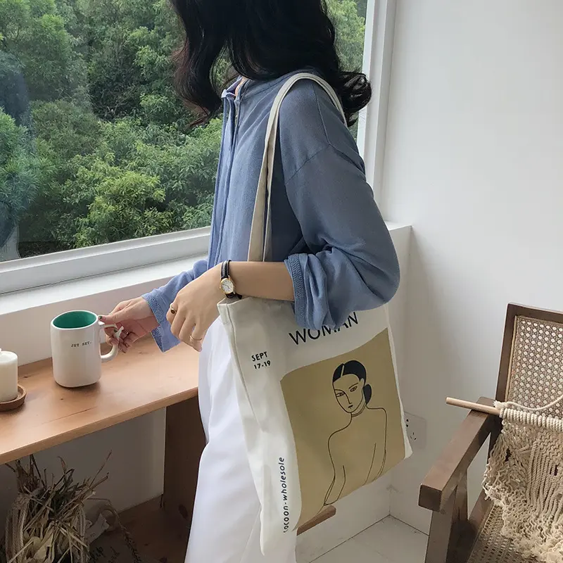 Women Canvas Shoulder Bag Henri Matisse Painting Printing Ladies Shopping Bag Feminina Simple Eco Pure Cotton Cloth Handbag Tote