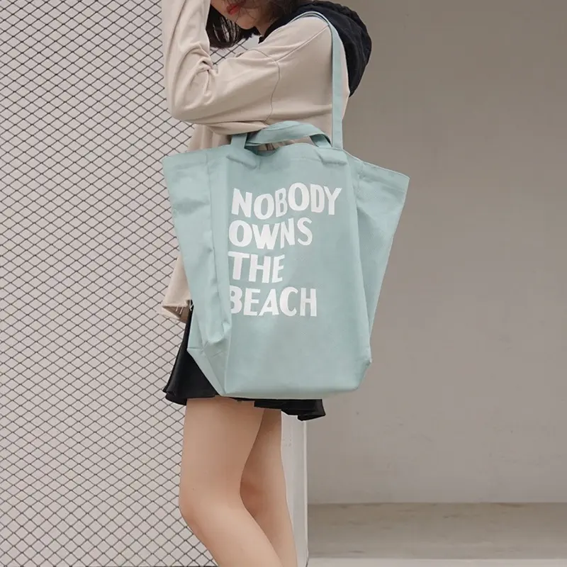 Women Canvas Shoulder Bag Extra Large Capacity Handbag Letters Beach Bags Female Big Tote Ladies Simple Canvas Shopping Bag