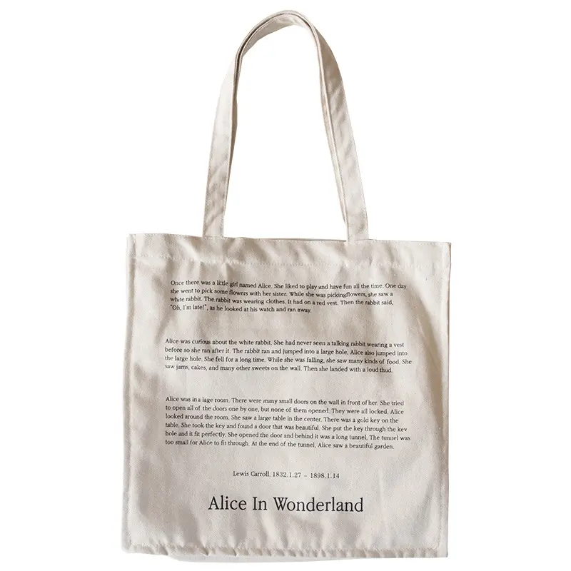 Women Canvas Shoulder Bag Fairy Tales Print Daily Shopping Bags Students Books Bag Thick Cotton Cloth Handbags Tote For Girls