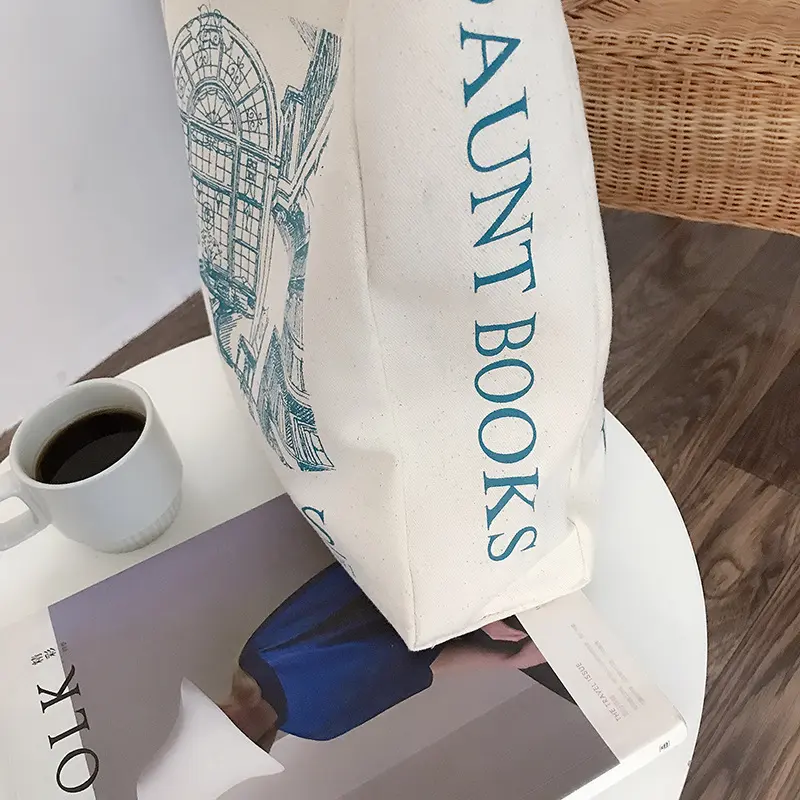 Women Canvas Shoulder Bag London Daunt Books Daily Shopping Bags Students Book Bag Cotton Cloth Handbags Large Tote For Girls