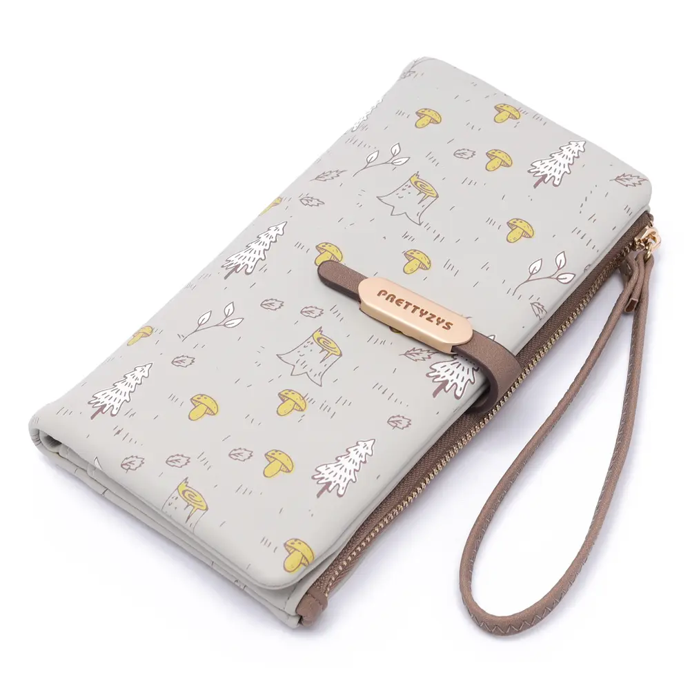 Women Long Wallet Pattern Cute Trees Forest Design Girl Zipper Coin Purse Lady ID Credit Card Holder PU Leather Clutch Money Bag