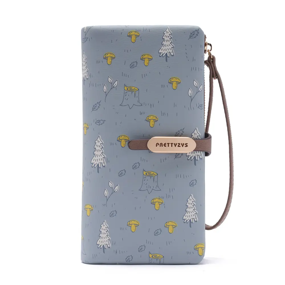 Women Long Wallet Pattern Cute Trees Forest Design Girl Zipper Coin Purse Lady ID Credit Card Holder PU Leather Clutch Money Bag