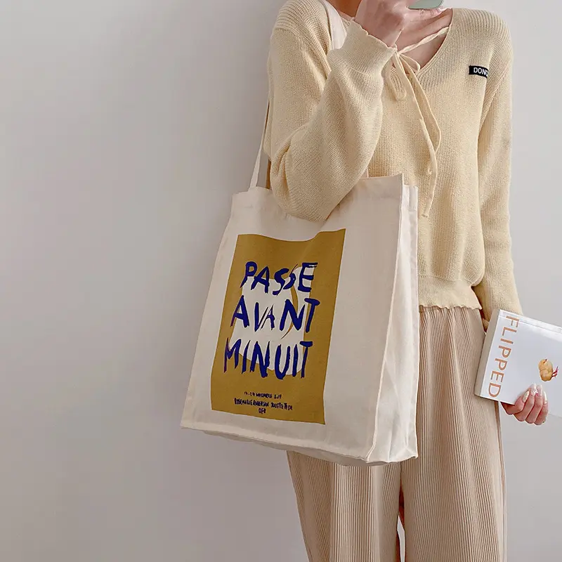 Women Canvas Shoulder Bag Paris Print Cotton Handbag Student Books Tote Large Capacity Cloth Shopping Bags Ladies Eco Purse