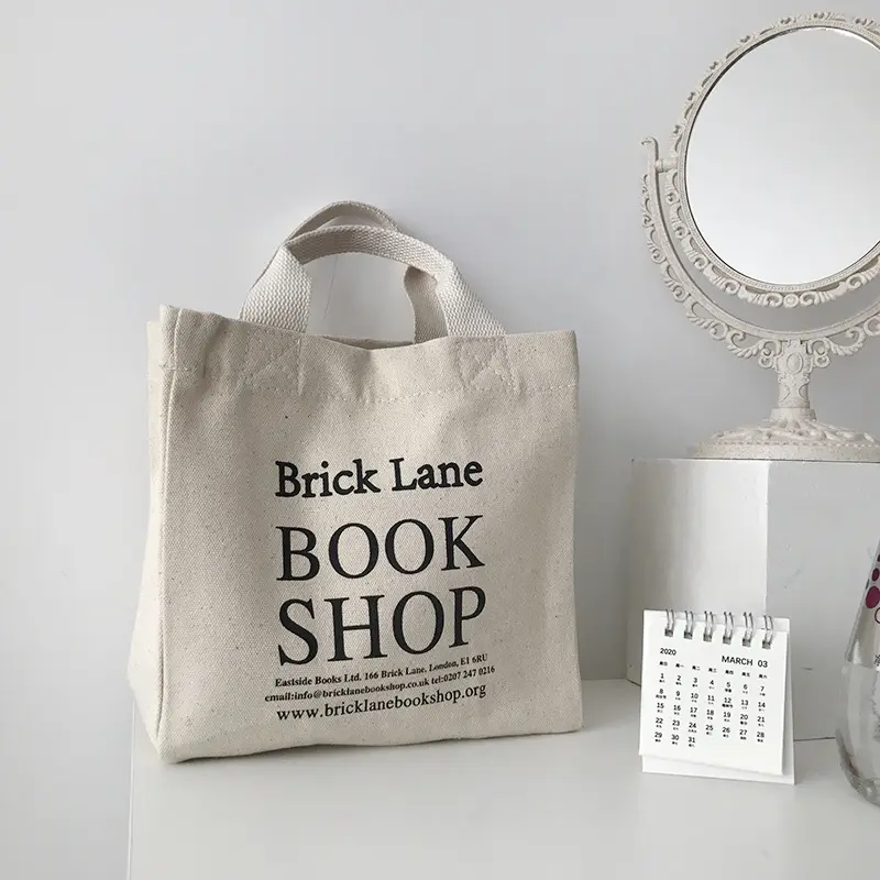 New Lunch Bag Canvas Lunch Box Picnic Tote Cotton Cloth Small Handbag Pouch Dinner Container Food Storage Bags For Office Lady