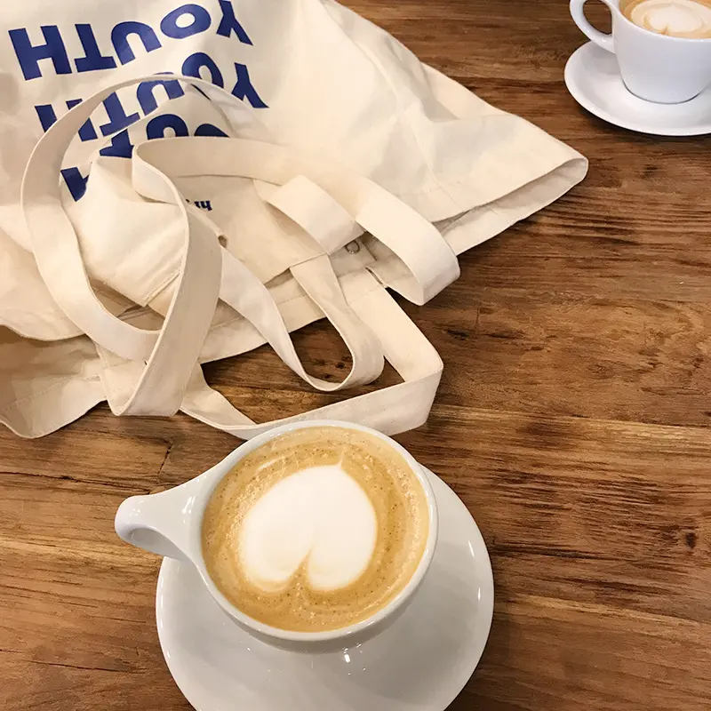 Women Canvas Shopping Bag YOUTH Letters Print Female Cotton Cloth Shoulder Bag Eco Handbag Tote Reusable Grocery Shopper Bags