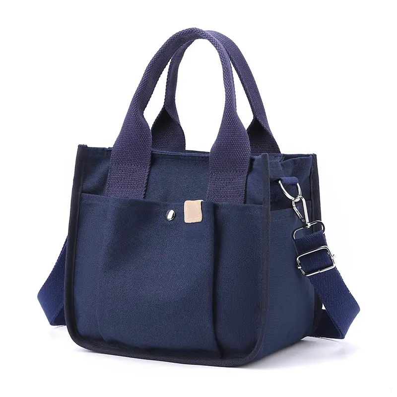 Thick Canvas Women Small Zipper Shoulder Bag Simple Handbag Little Totes Female Cloth Crossbody Messenger Bags Purse For Ladies