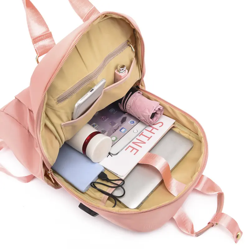 Women & Men Waterproof Backpack USB Charging Solid Oxford Fabric College School 15 Inch Laptop Bag New Designer Travel Backpacks