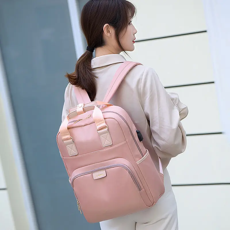 Women Men Commuting Backpack USB Charging Waterproof Luxury Oxford Students School Books Laptop Bag Girls Cute Travel Backpacks