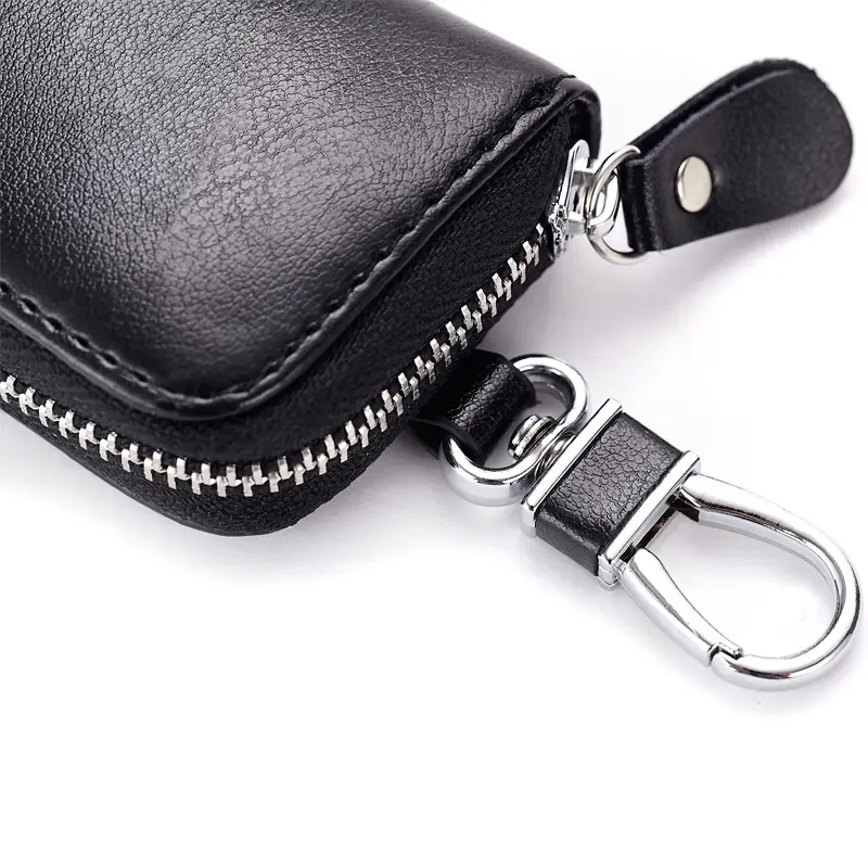 Cow Split Leather Men Women Key Holder House Keychain Bag Organizer Car Key Case Pouch Multifunctional Small Wallet Mini Purse