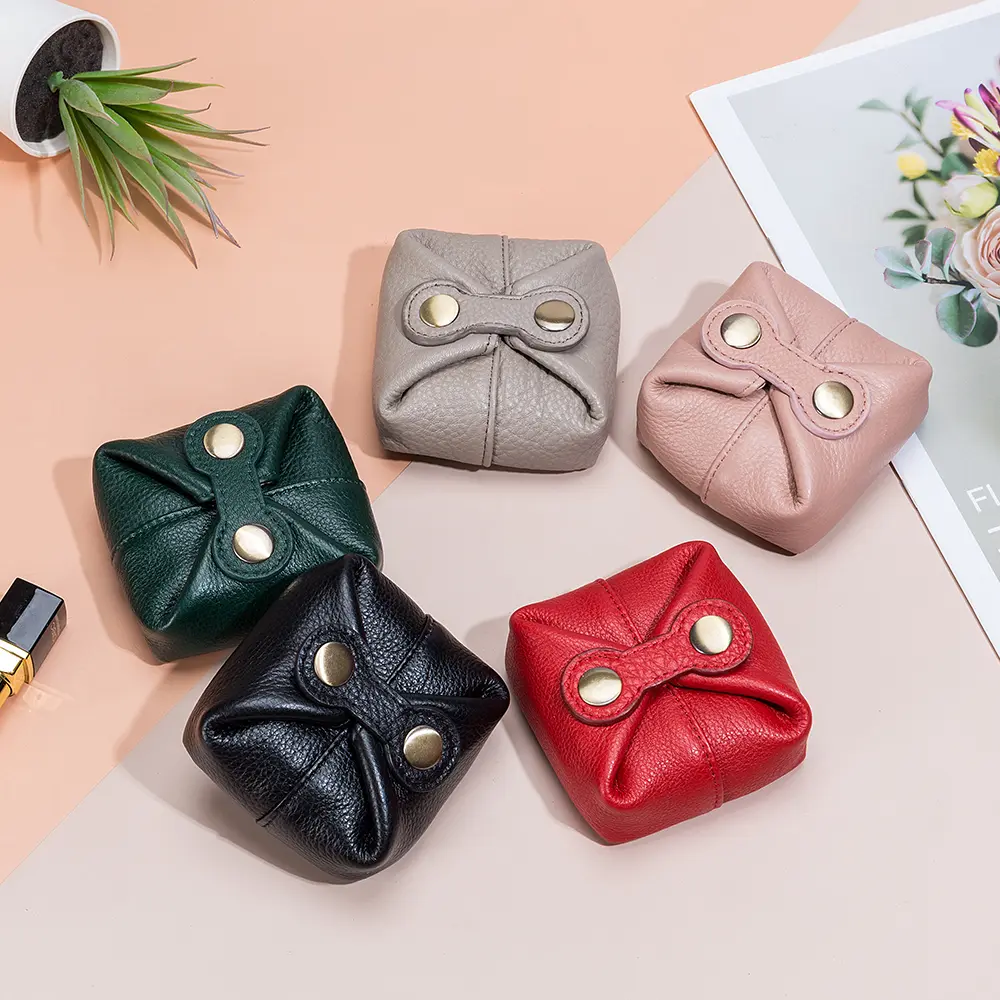 Real Leather Women Cosmetic Bag Cute Makeup Pouch Travel Small Earphone Keys Box Lipstick Organizer Case Fashion Mini Coin Purse