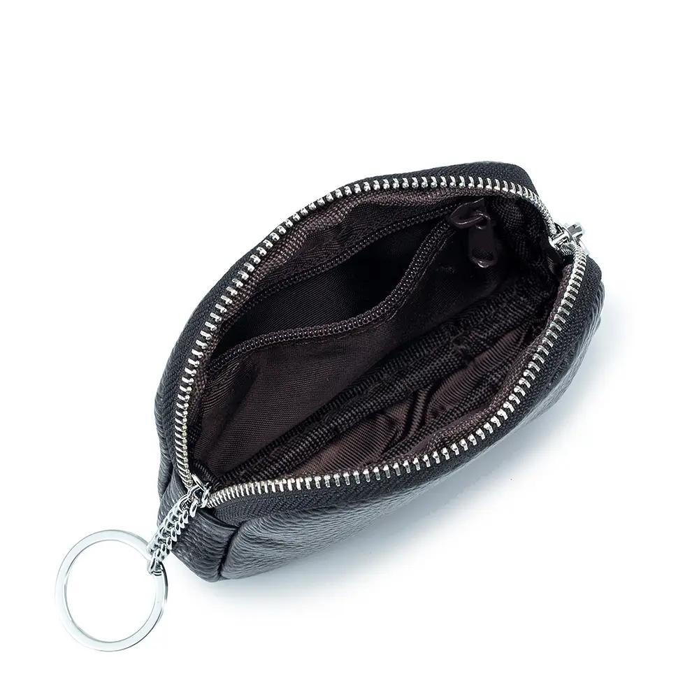 Genuine Leather Zipper Coin Purse Women Simple Mini Wallet Cute Small Key Bag Luxury Designer Card Holder Little Change Pouch