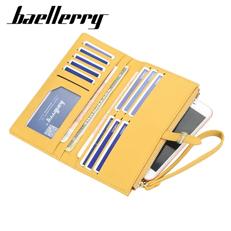 Wristband Women Long Wallet Many Departments Female Wallets Clutch Lady Purse Zipper Phone Pocket Card Holder Ladies Carteras