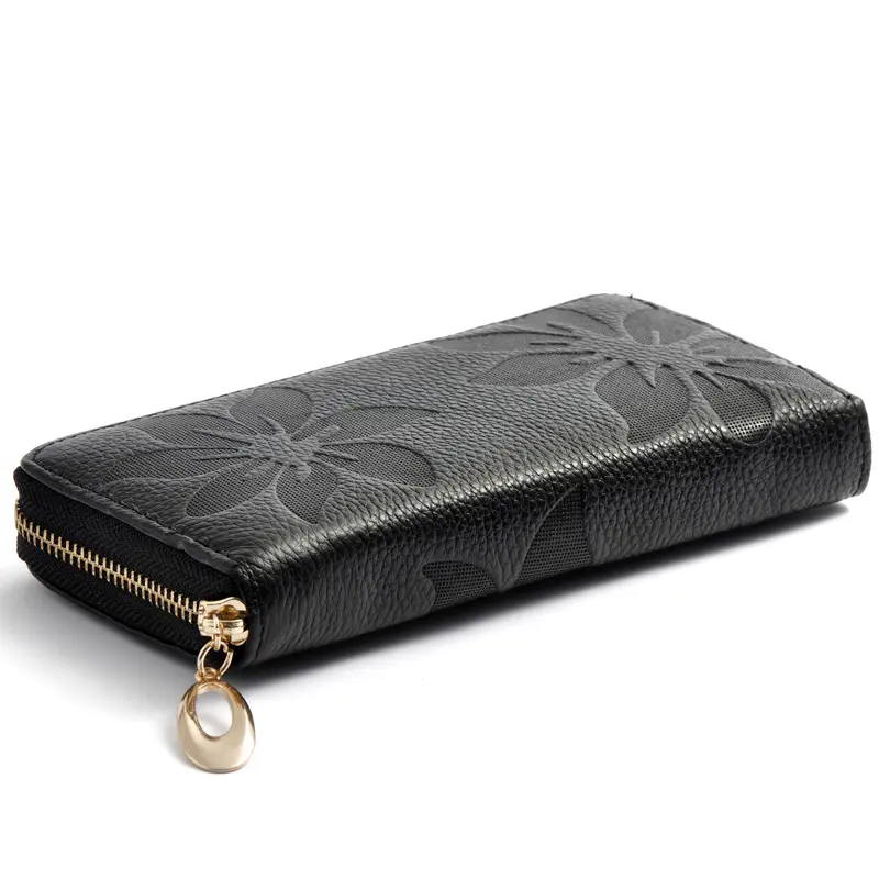 Genuine Leather Women Long Wallets Female Fashion Zipper Coin Purse Lady Luxury Money Bag Credit Cards Clutch Large Phone Wallet