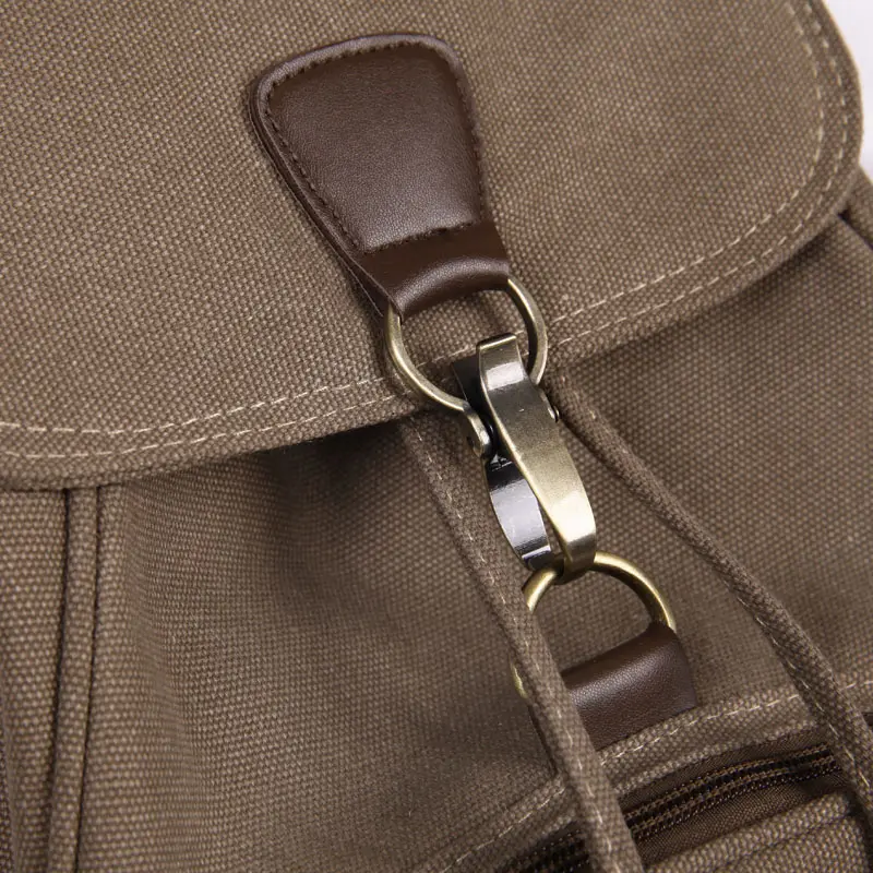 Women Canvas Backpack Female Vintage Pure Cotton Travel Bag Fashion Drawstring Laptop School Bags Shoulder Bag For Teenage Girls