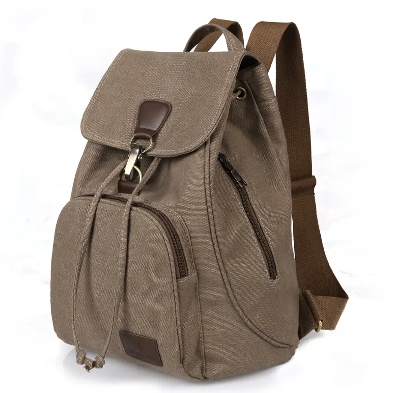 Women Canvas Backpack Female Vintage Pure Cotton Travel Bag Fashion Drawstring Laptop School Bags Shoulder Bag For Teenage Girls