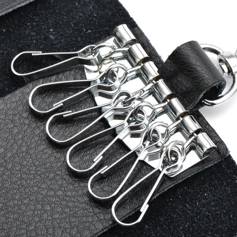 Real Leather Key Holder Men Women Keychain Organizer Waist Hanging Pouch Mini Purse Card Bag IC Card Wallet Housekeeper Key Case