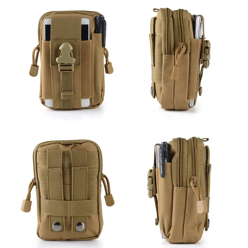Men Solid Waist Bags Molle Belt Pouch Camouflage Waterproof Nylon Small Multifunction Fanny Pack Male Cute Mobile Phone Bum Bag