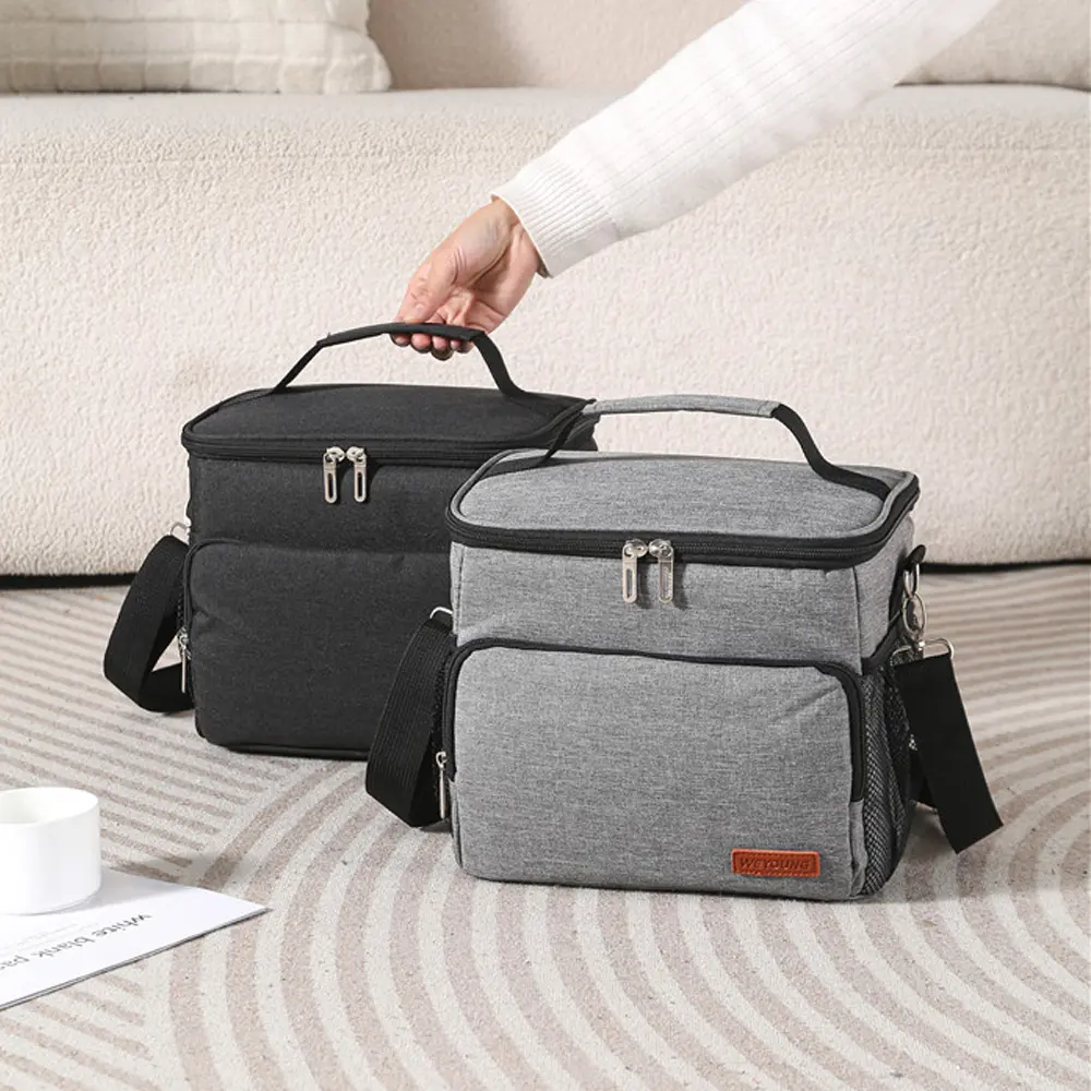 Thermal Shoulder Lunch Bag Waterproof Thick Cooler Handbag Large Insulated Food Grade PEVA Family School Picnic Refrigerator Box