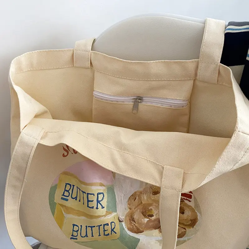 Women Canvas Shoulder Bag Food Supermarket Shopping Bags Ladies Cotton Cloth Purse Grocery Handbags Tote Books Bag For Girls