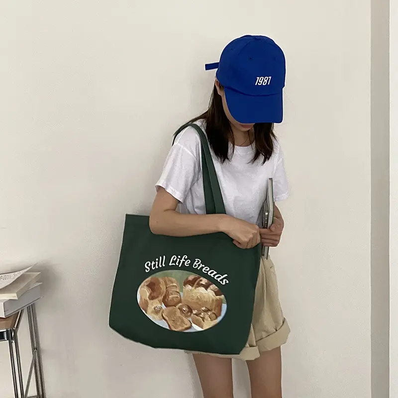 Women Canvas Shoulder Bag Food Supermarket Shopping Bags Ladies Cotton Cloth Purse Grocery Handbags Tote Books Bag For Girls