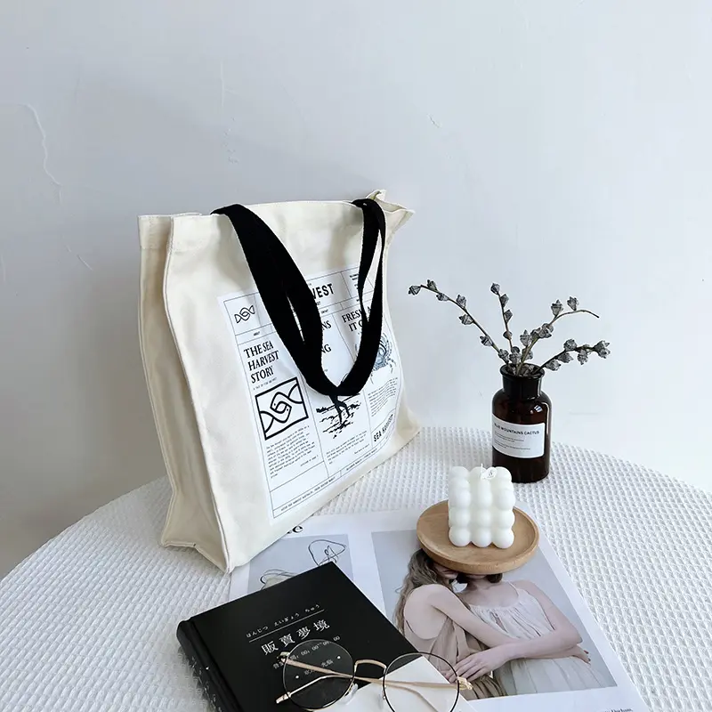 Women Canvas Shoulder Bag Sea Harvest Bill Print Eco Shopping Bags Female Shopper Large Tote Eco Book Handbag Cotton Cloth Purse