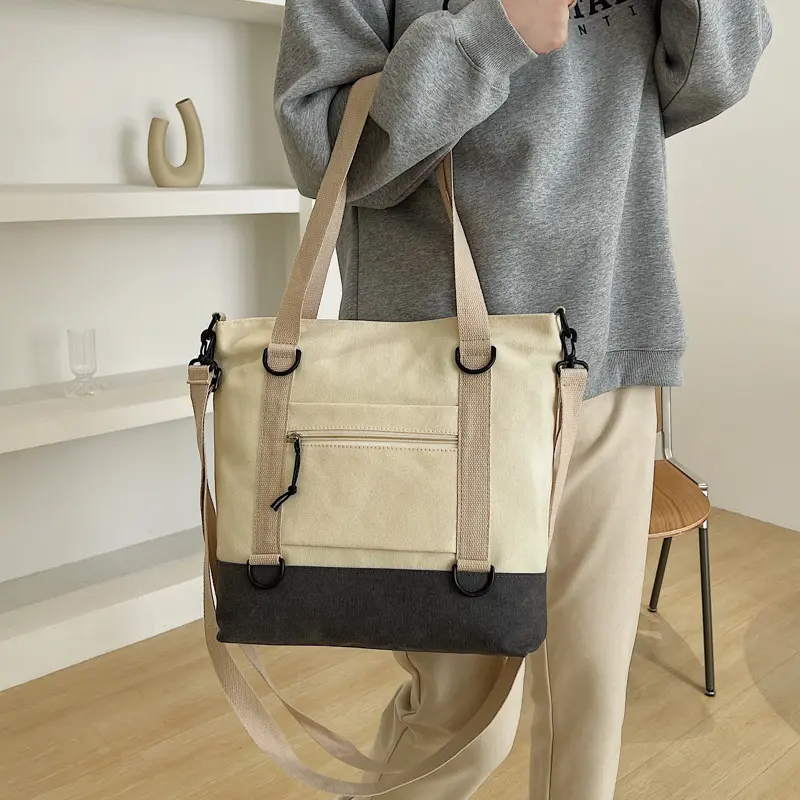 Women Big Canvas Shoulder Bags Large Capacity Portable Travel Handbag Tote Quality Thick Shopping Bag School Books Crossbody Bag
