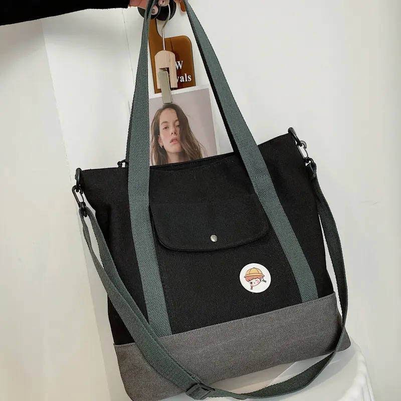 Women Big Canvas Shoulder Bags Large Capacity Portable Travel Handbag Tote Quality Thick Shopping Bag School Books Crossbody Bag