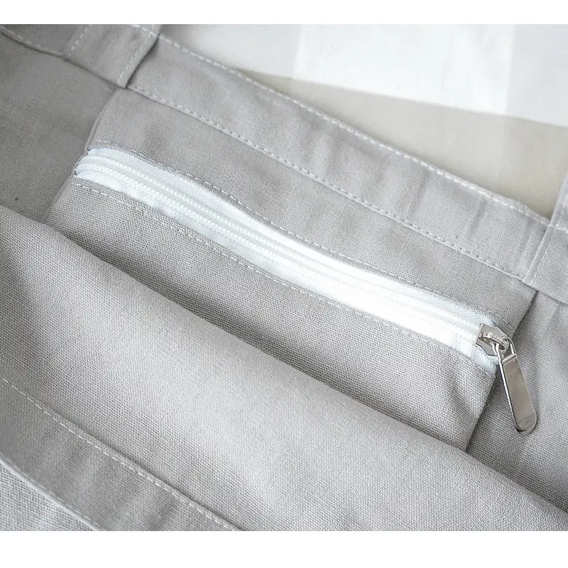 Women Cotton Canvas Grocery Shopping Bag Ladies Eco Gray Cloth Purse Shoulder Bag Female Foldable Reusable Handbag Books Tote