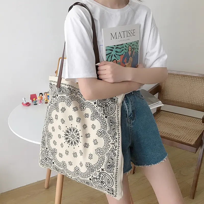 Original Patterns Women Thick Canvas Shoulder Bags Big Casual Tote Cotton Cloth Books Handbag Eco Large Shopping Bags For Girls