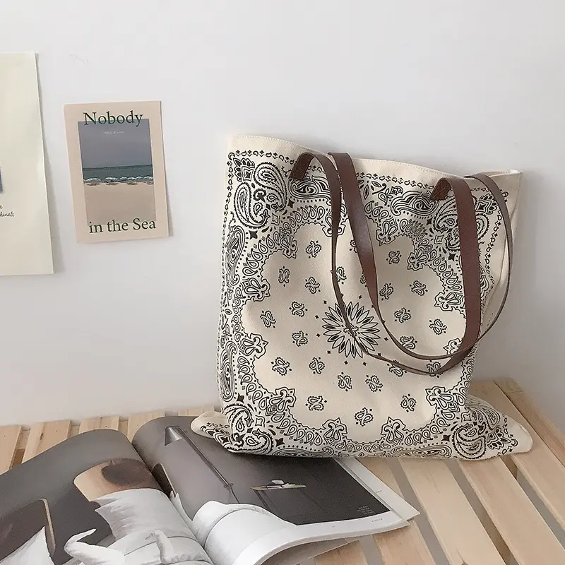 Original Patterns Women Thick Canvas Shoulder Bags Big Casual Tote Cotton Cloth Books Handbag Eco Large Shopping Bags For Girls