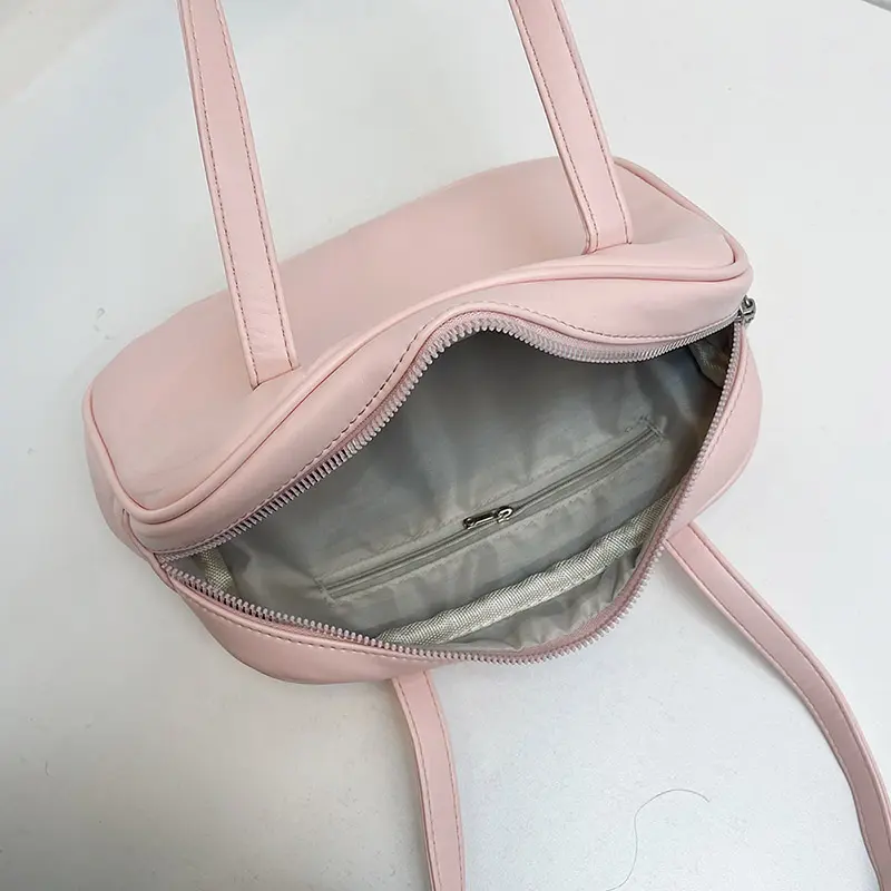 Embroidery Women Lovely Shoulder Bag College Girls Little Handbag Small Tote Ladies Underarm Bags Cute Bear Eco PU Leather Purse