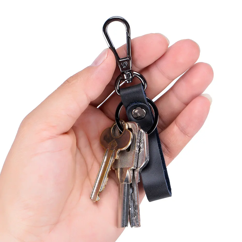 Cow Split Leather Keychain Men Women EDC Key Organizer Quality Car Key Holder Smart Gift Housekeeper Cute Decoration For Wallet
